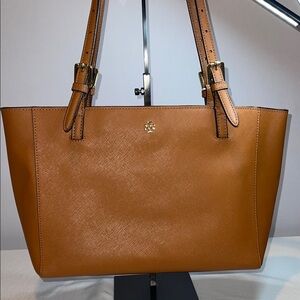 Tory Burch Medium Buckle York Tan Leather Tote